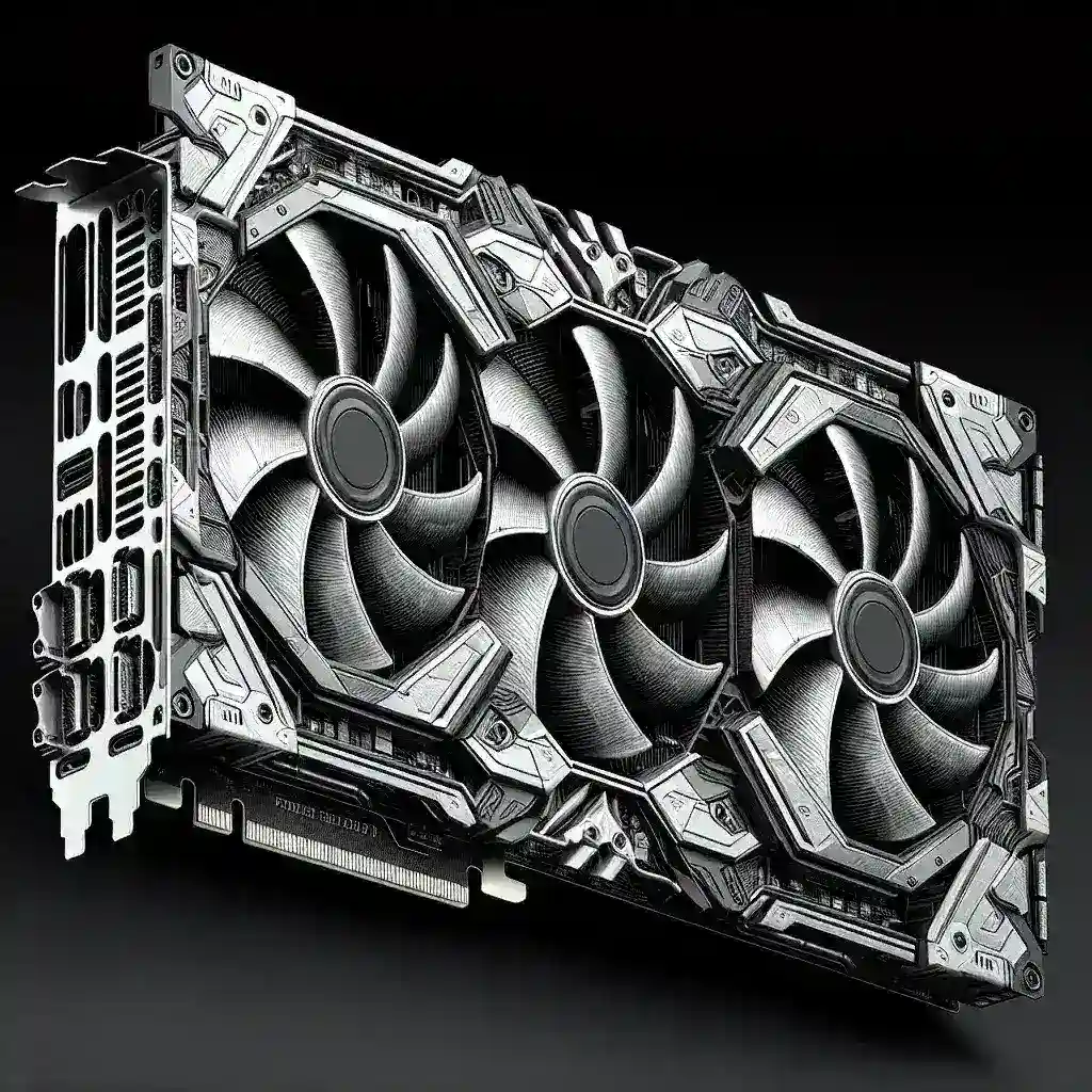 "Image of NVIDIA RTX 5090 graphics card showcasing innovative triple-fan cooling design, highlighting advanced thermal management features and sleek aesthetics for enhanced gaming performance."