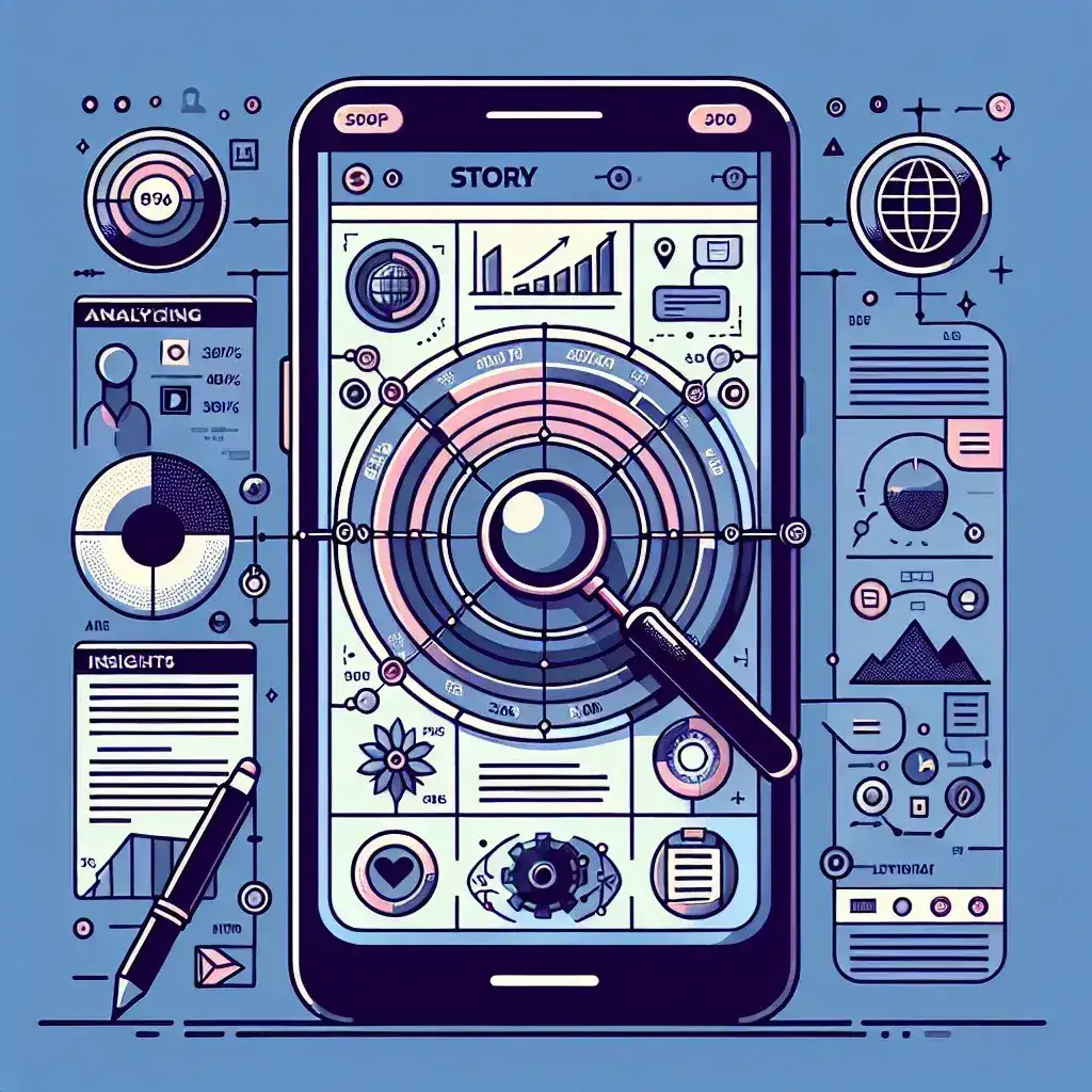 "Instagram Story Viewer insights dashboard showcasing engagement metrics and audience demographics in a detailed analysis for optimizing social media strategies."