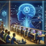 "Epic Games Store logo with a futuristic design, symbolizing the integration of AI recommendation engines, showcasing the platform's new features tailored for U.S. esports players."